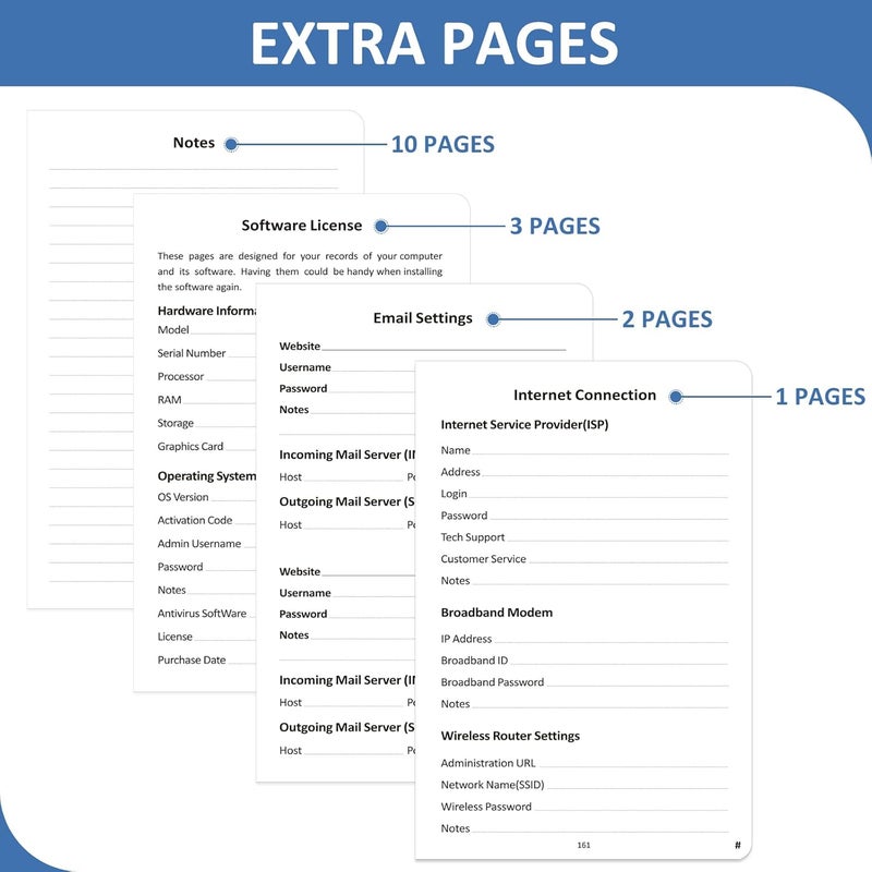 COMKISO Store Password Book with Individual Alphabetical Tabs Laminated, Large Print Password Keeper Book for Seniors, A5 Hardcover Internet Password Log Book to Record Website Login Details - Bloom - Image 4